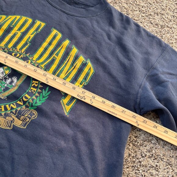Vintage Notre Dame Fighting Irish Sweatshirt XL Home Team Advantage Navy Cotton - Picture 5 of 7